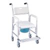 Bedside Commode Chair with 4 Wheels 4-in-1 Raised Toilet Seat 350 lbs