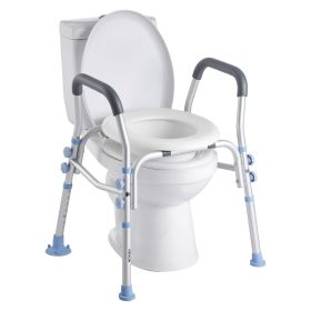 VEVOR Raised Toilet Seat with Arms, 300 lbs Load Capacity, Adjustable Height