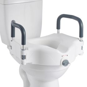 VEVOR Raised Toilet Seat with Arms, 300 lbs Load Capacity, 5-Inch Lift Height