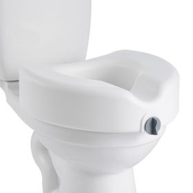 VEVOR Raised Toilet Seat, 350 lbs Capacity, 5-Inch Lift Height, Commode Elevated Toilet Seat Riser with Enlarged Opening for Seniors, Elderly